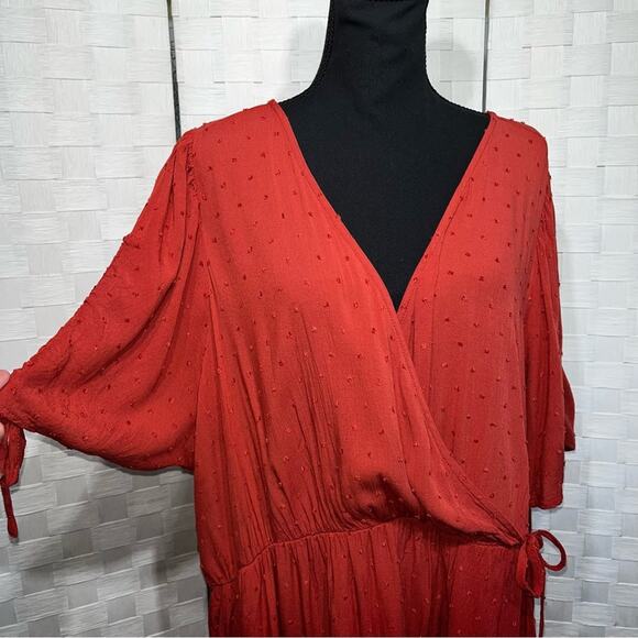 Torrid Red Midi Wrap Dress - Picture 4 of 15
